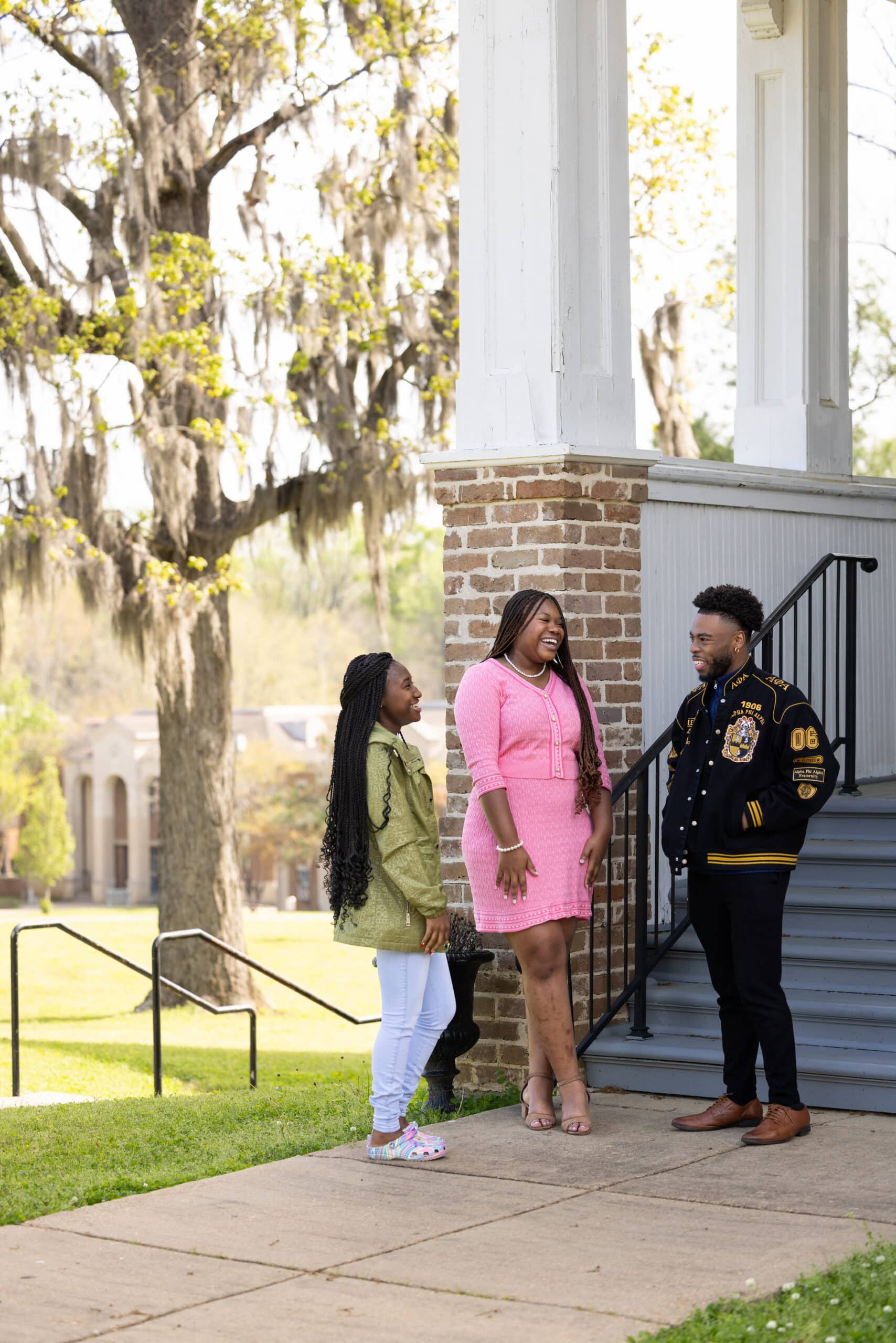 Black HBCU students talking together on campus — The Yard